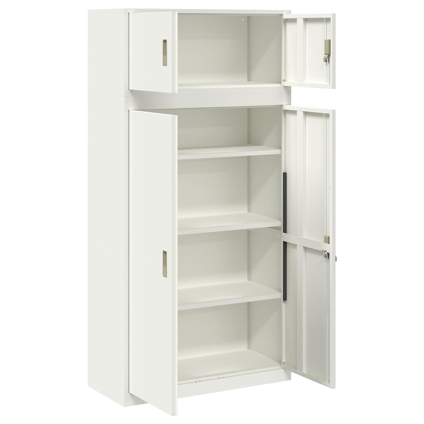 Storage Cabinet 2 pcs White 90 x 40 x 180 cm Steel Lockable