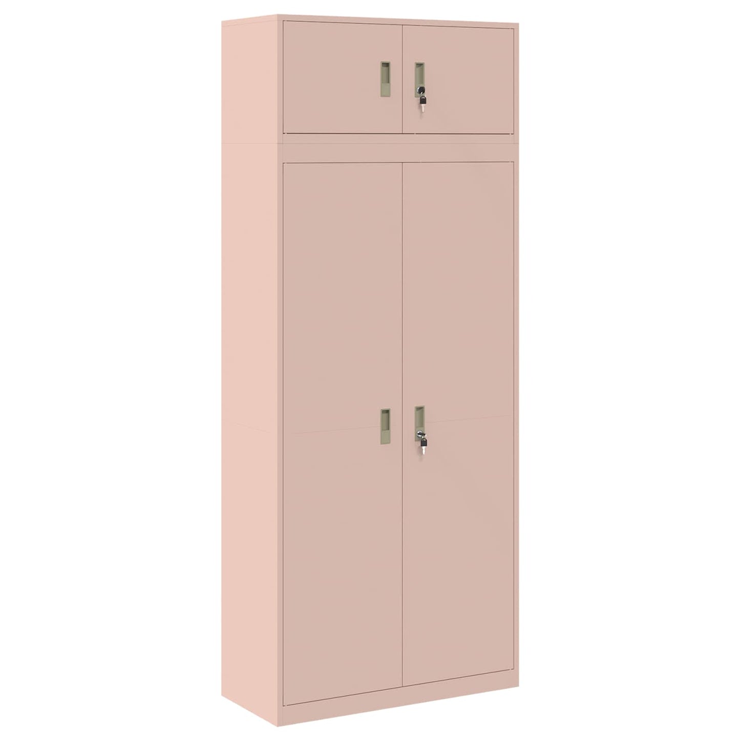 Storage Cabinet 2 pcs Pink 90 x 40 x 220 cm Steel Lockable