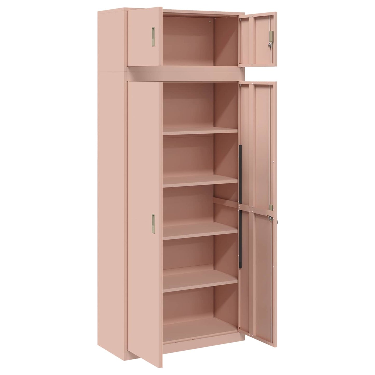 Storage Cabinet 2 pcs Pink 90 x 40 x 220 cm Steel Lockable