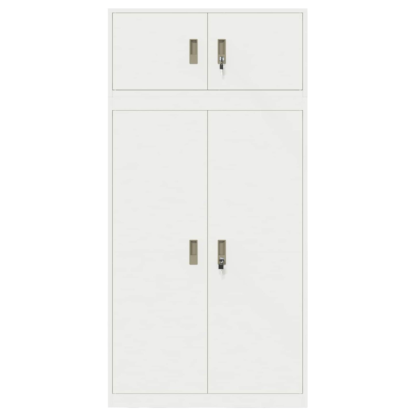 Storage Cabinet 2 pcs White 90 x 40 x 220 cm Steel Lockable