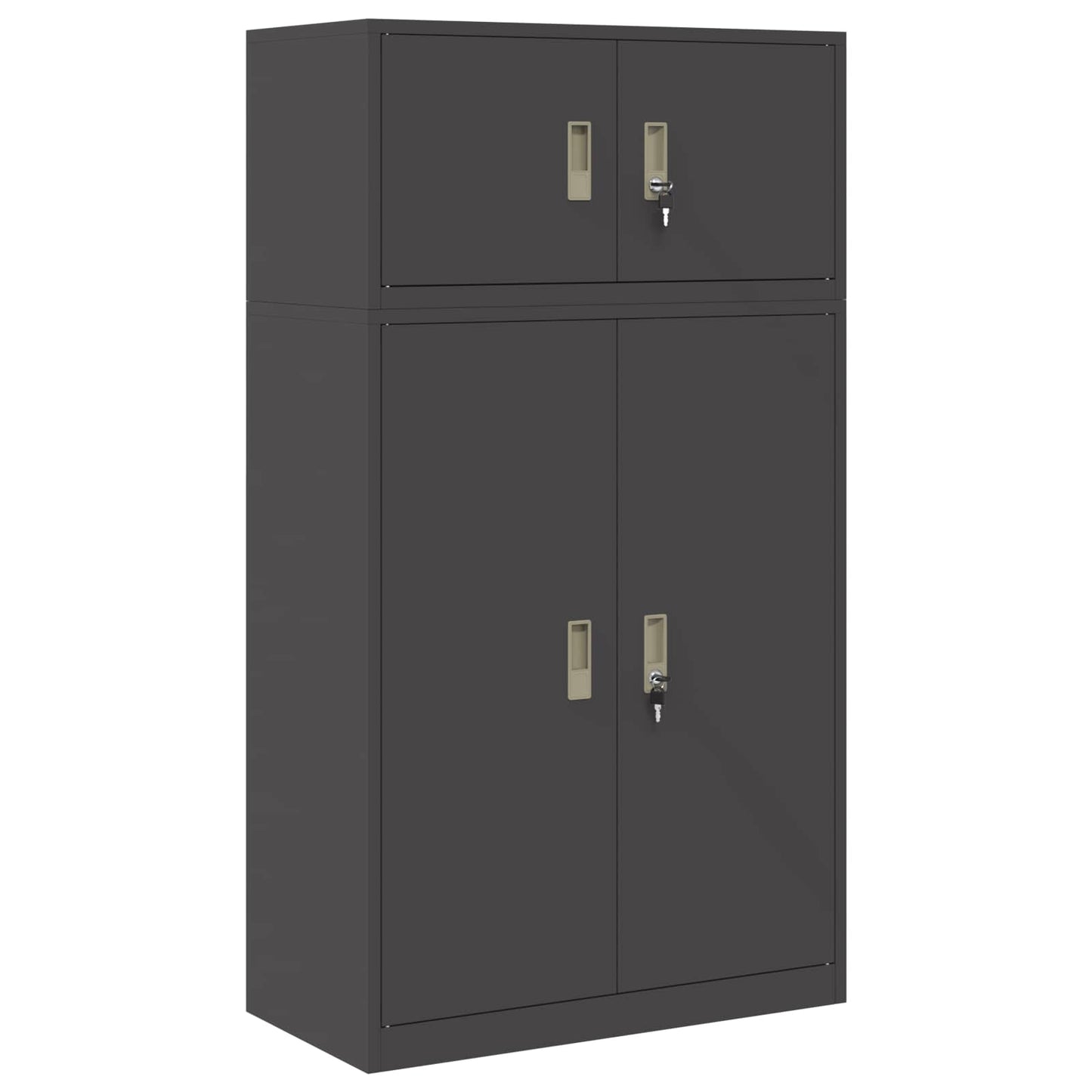 Storage Cabinet 2 pcs Black 80 x 40 x 145 cm Steel Lockable