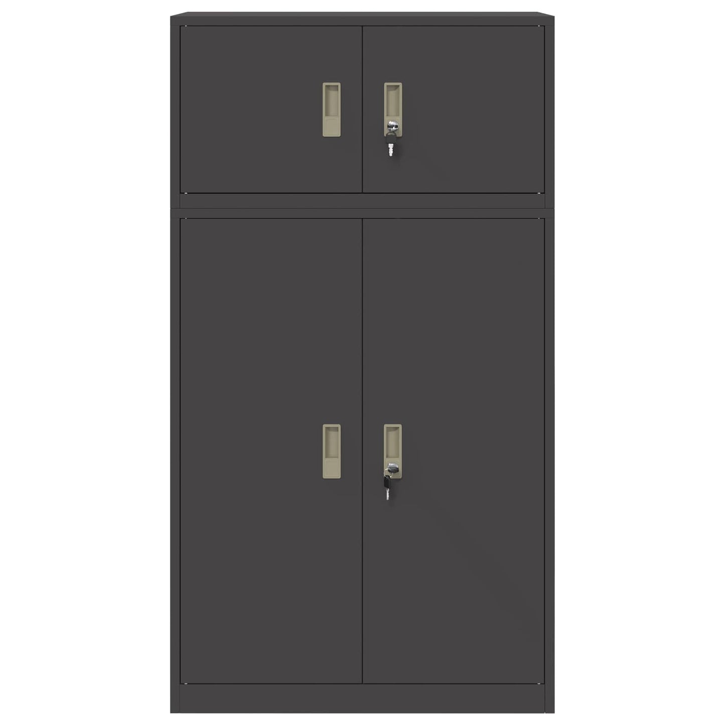 Storage Cabinet 2 pcs Black 80 x 40 x 145 cm Steel Lockable