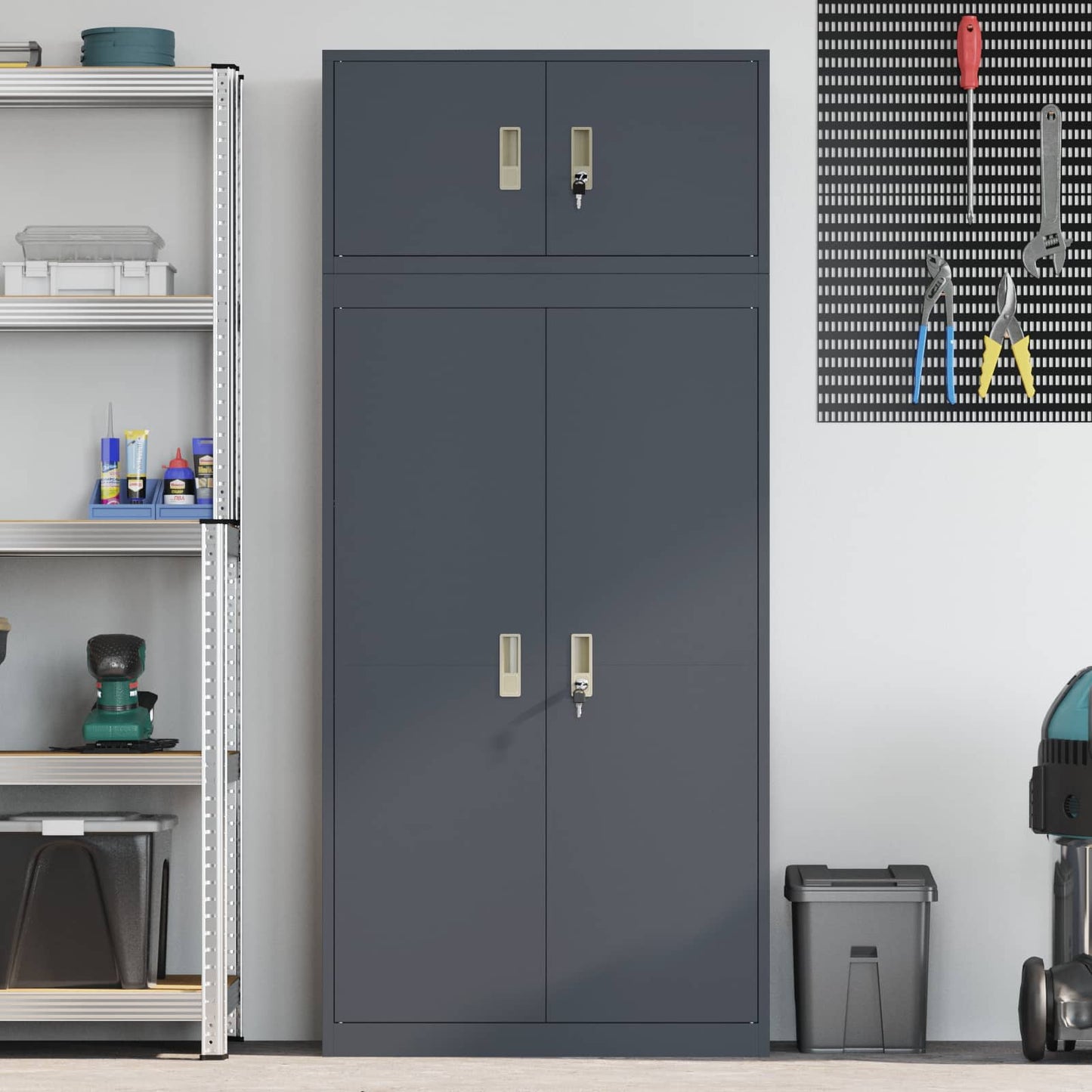 Storage Cabinet 2 pcs Anthracite 80 x 40 x 180 cm Steel