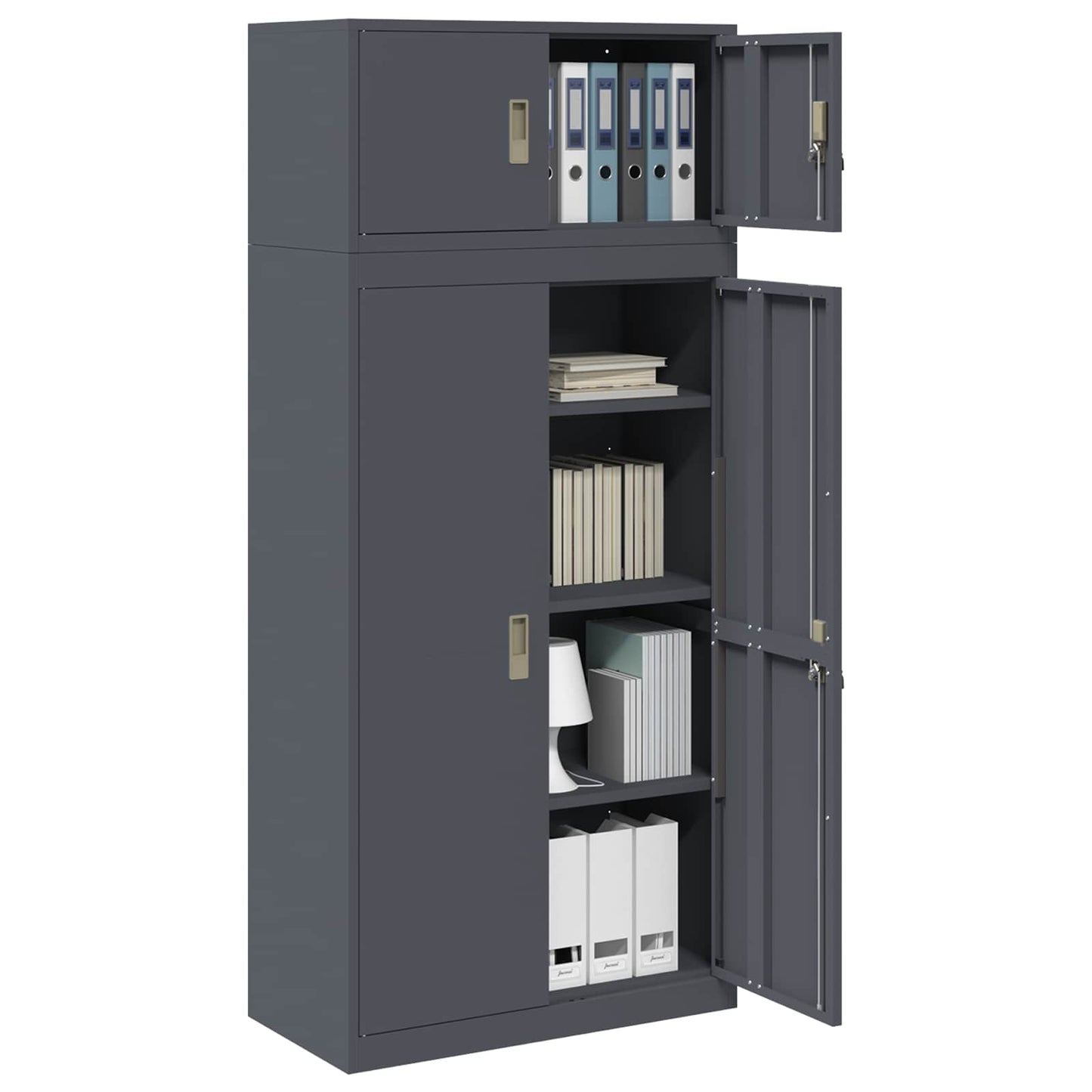 Storage Cabinet 2 pcs Anthracite 80 x 40 x 180 cm Steel