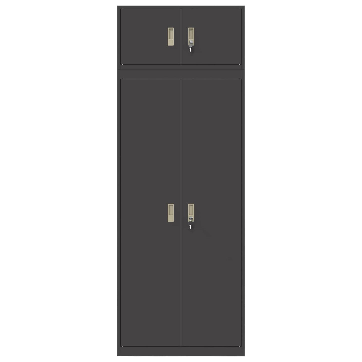 Storage Cabinet 2 pcs Black 80 x 40 x 220 cm Steel Lockable