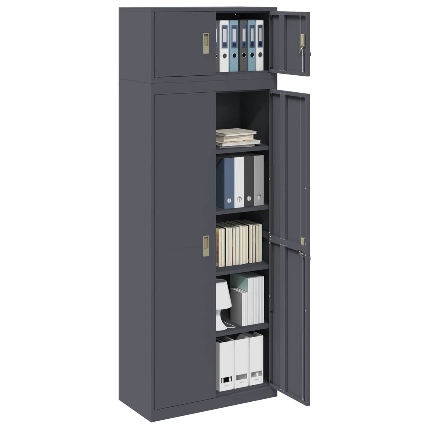 Storage Cabinet 2 pcs Anthracite 80 x 40 x 220 cm Steel