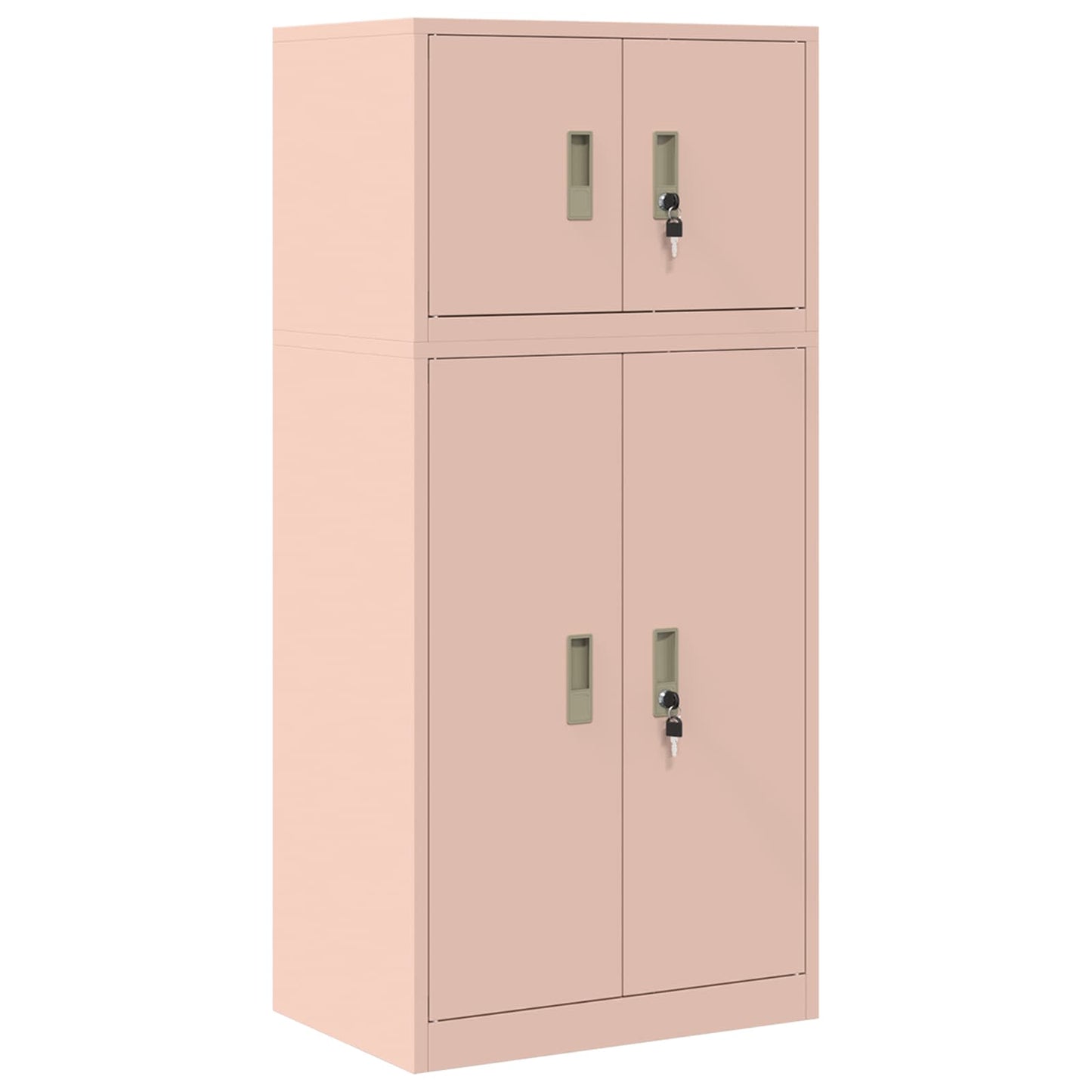Storage Cabinet 2 pcs Pink 60 x 40 x 130 cm Steel Lockable