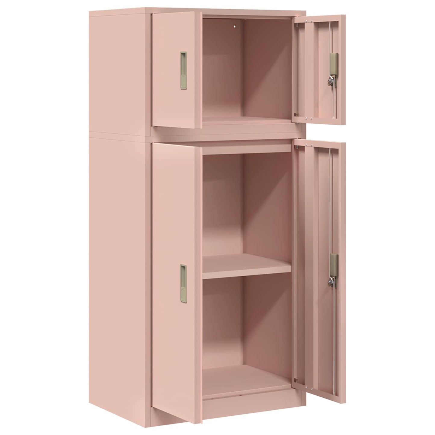 Storage Cabinet 2 pcs Pink 60 x 40 x 130 cm Steel Lockable