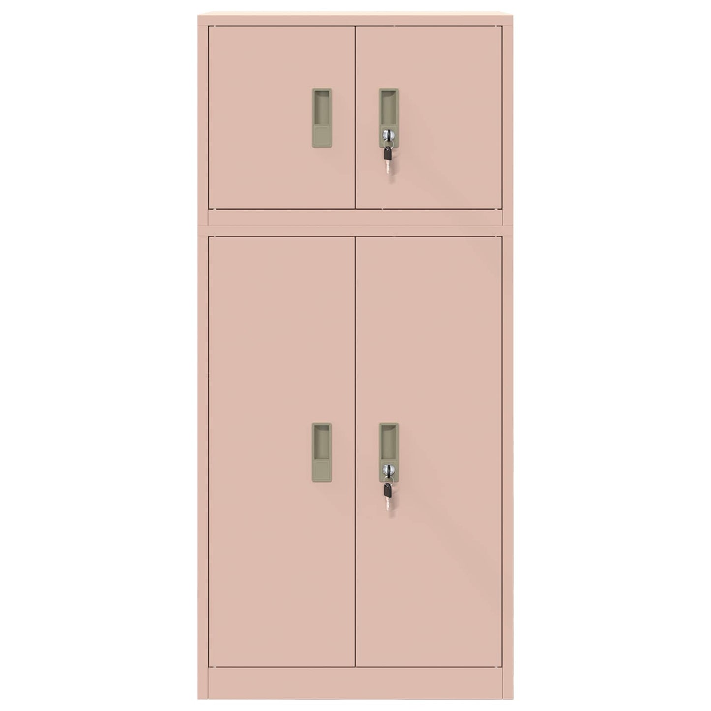 Storage Cabinet 2 pcs Pink 60 x 40 x 130 cm Steel Lockable