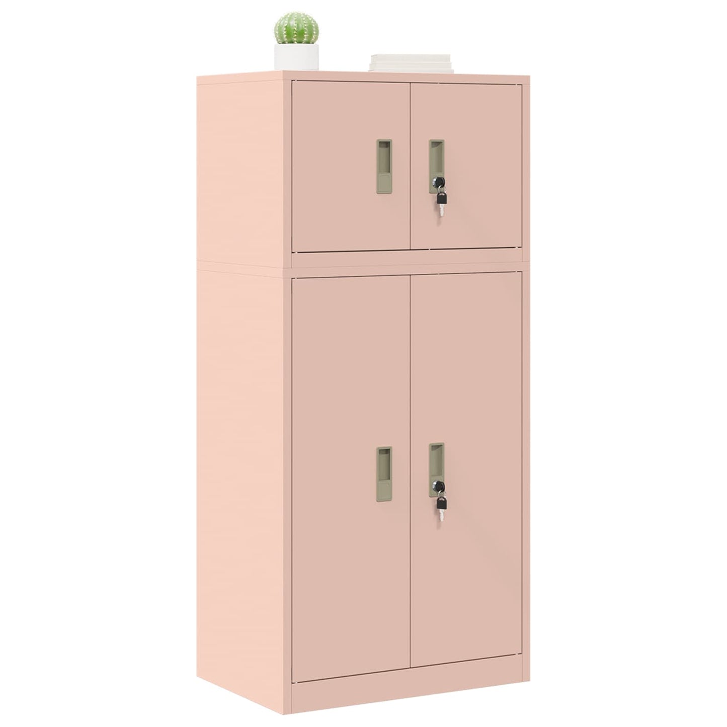 Storage Cabinet 2 pcs Pink 60 x 40 x 130 cm Steel Lockable