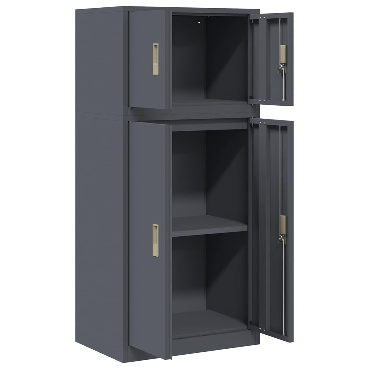 Storage Cabinet 2 pcs Anthracite 60 x 40 x 130 cm Steel