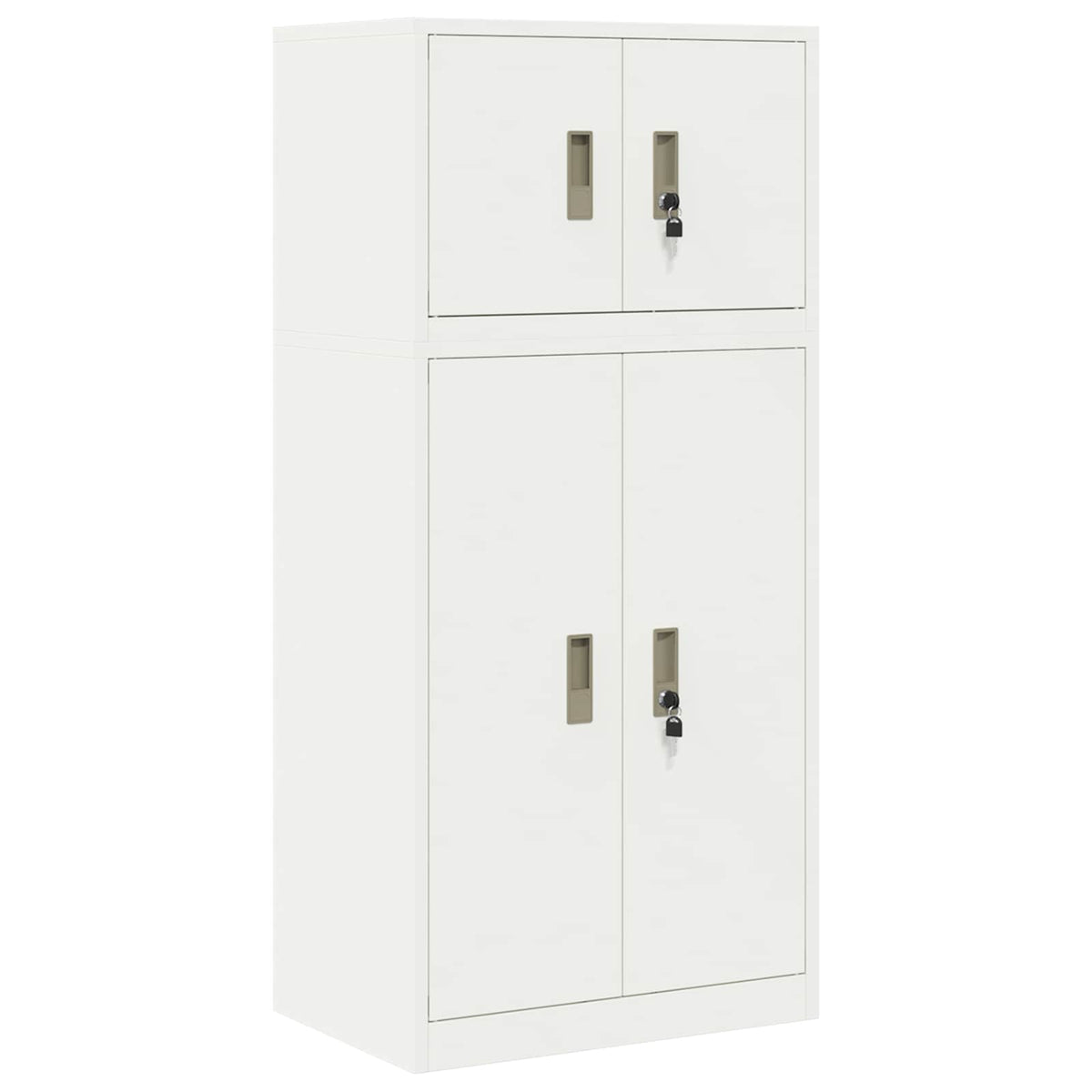 Storage Cabinet 2 pcs White 60 x 40 x 130 cm Steel Lockable