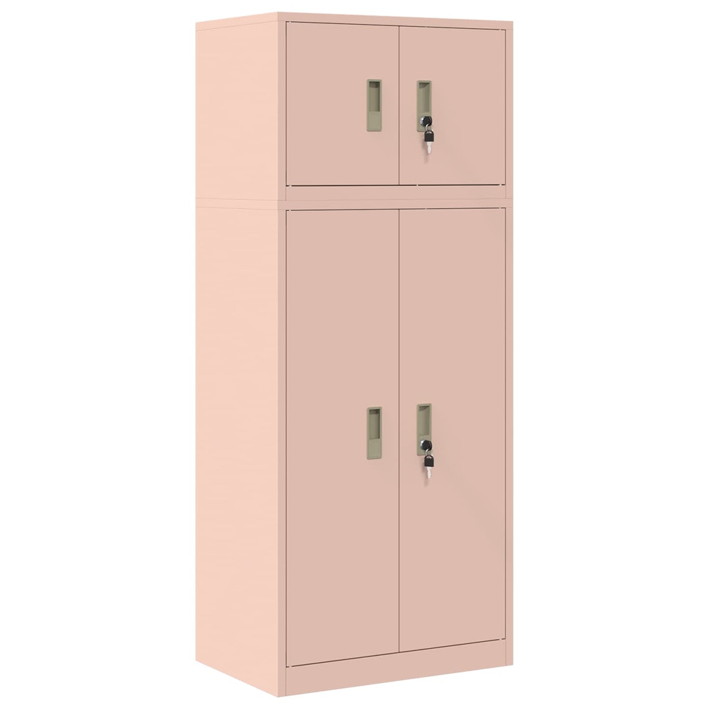 Storage Cabinet 2 pcs Pink 60 x 40 x 145 cm Steel Lockable