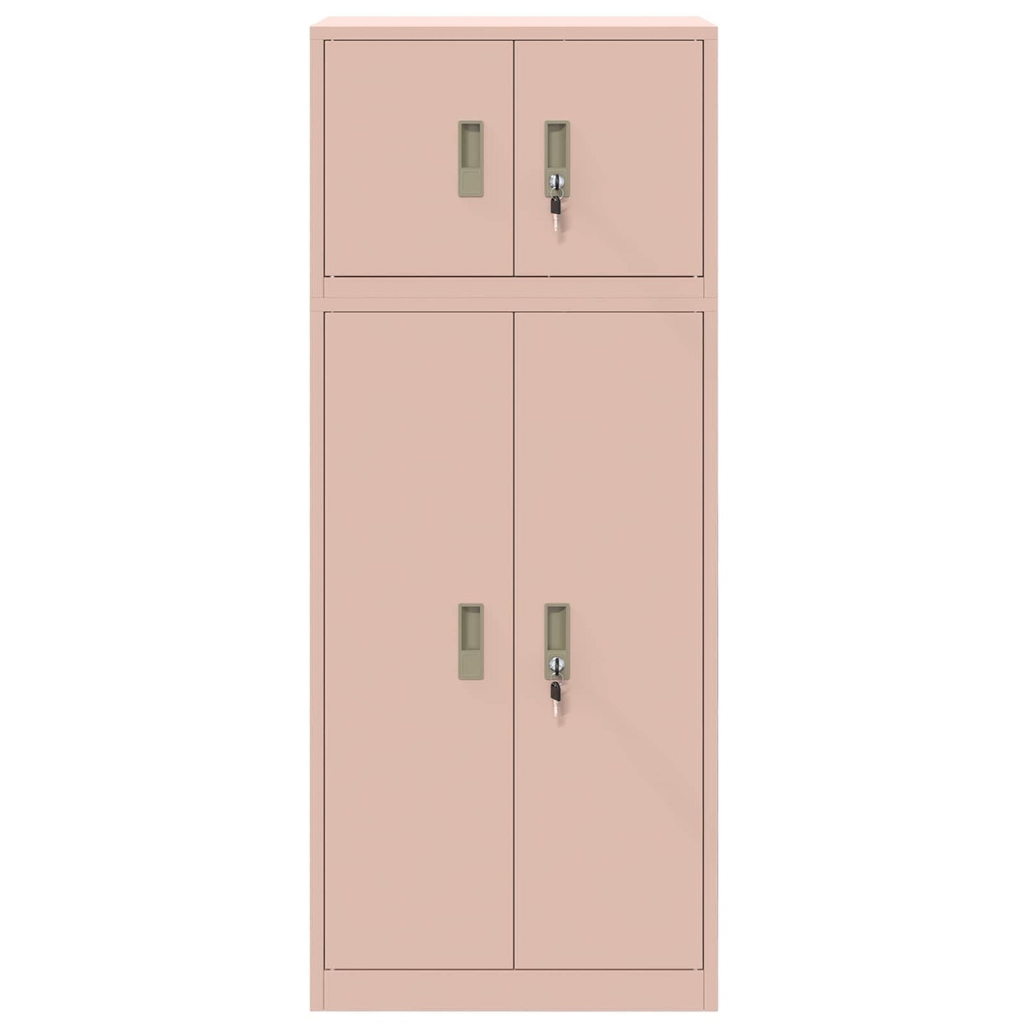 Storage Cabinet 2 pcs Pink 60 x 40 x 145 cm Steel Lockable