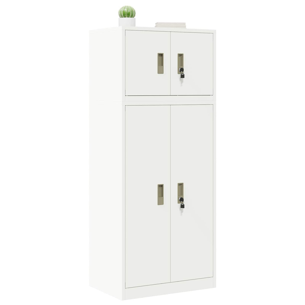 Storage Cabinet 2 pcs White 60 x 40 x 145 cm Steel Lockable