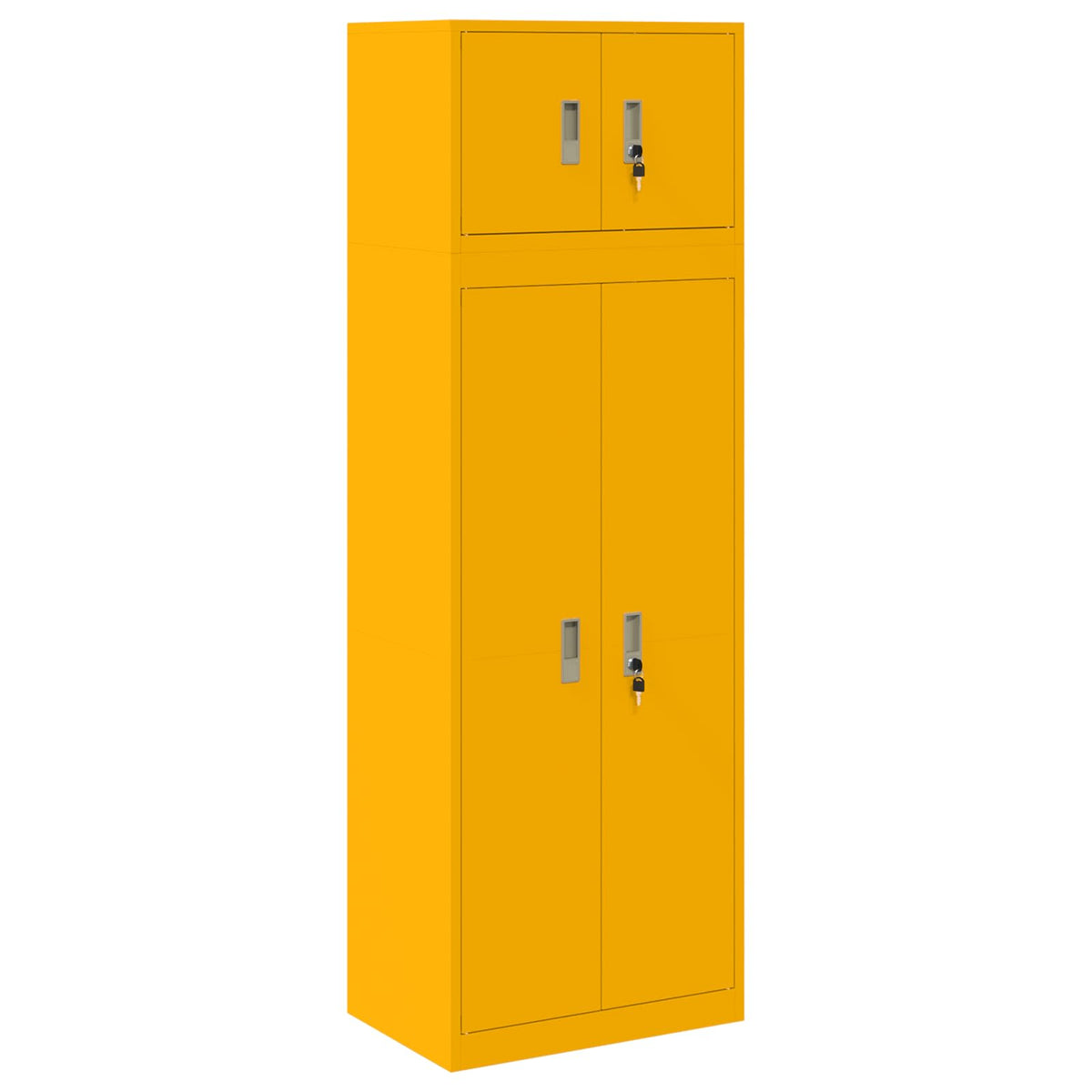 Storage Cabinet 2 pcs Mustard Yellow 60 x 40 x 180 cm Steel