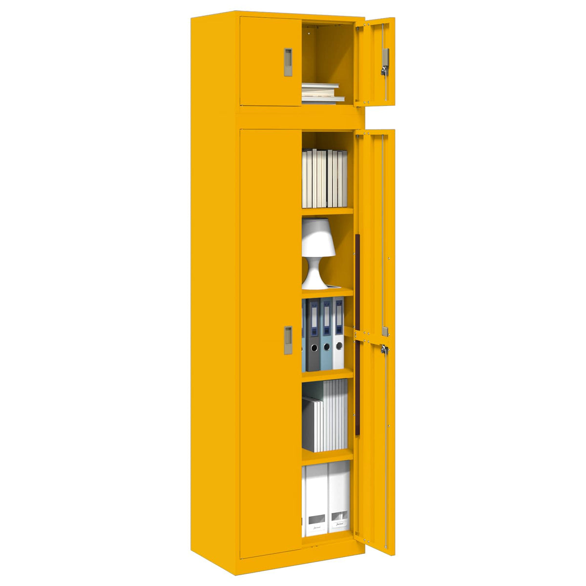 Storage Cabinet 2 pcs Mustard Yellow 60 x 40 x 180 cm Steel