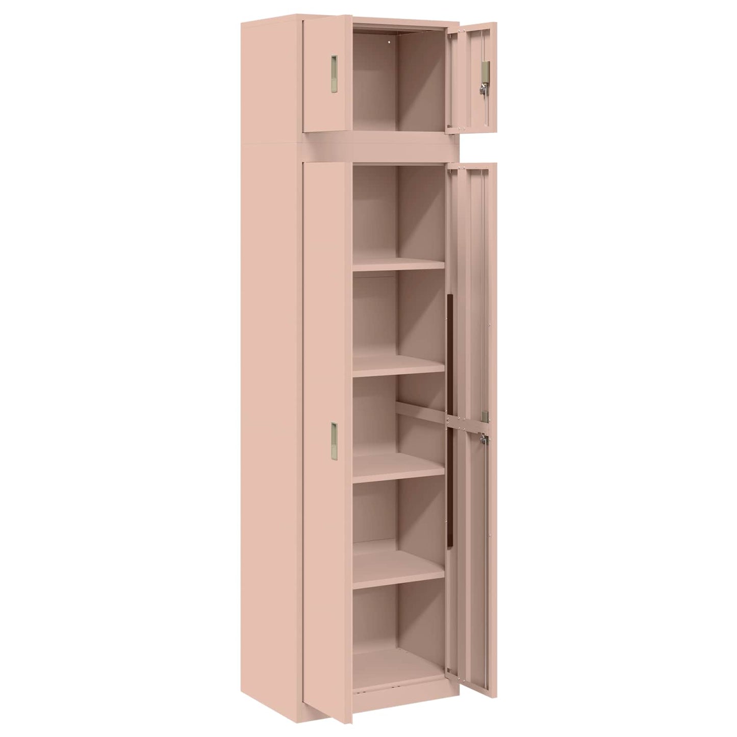 Storage Cabinet 2 pcs Pink 60 x 40 x 220 cm Steel Lockable