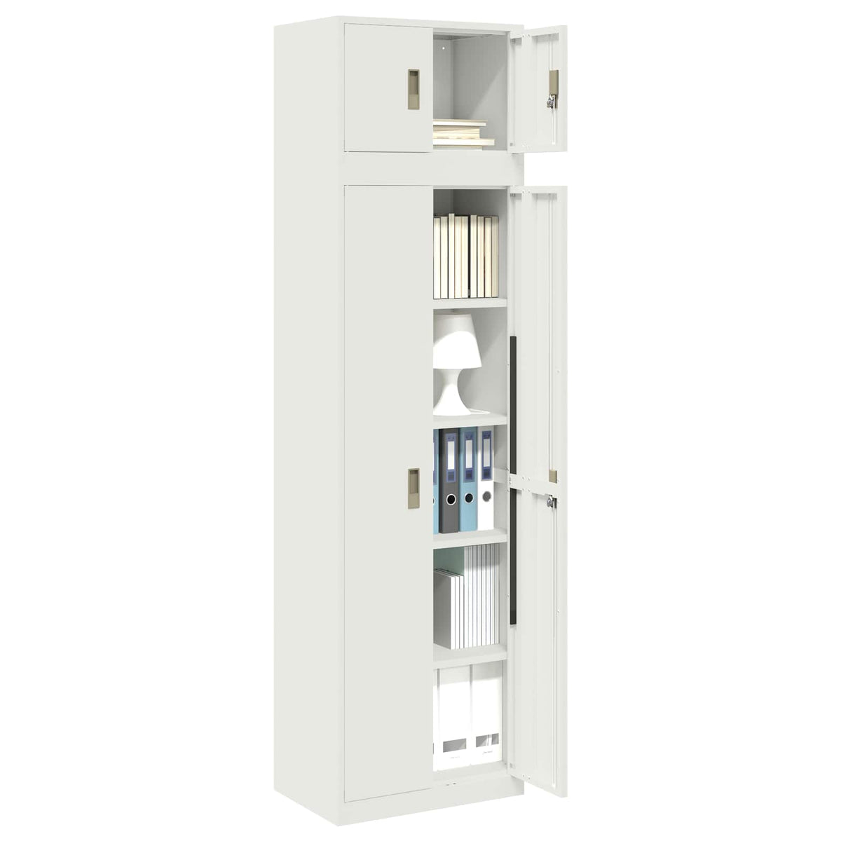 Storage Cabinet 2 pcs White 60 x 40 x 220 cm Steel Lockable