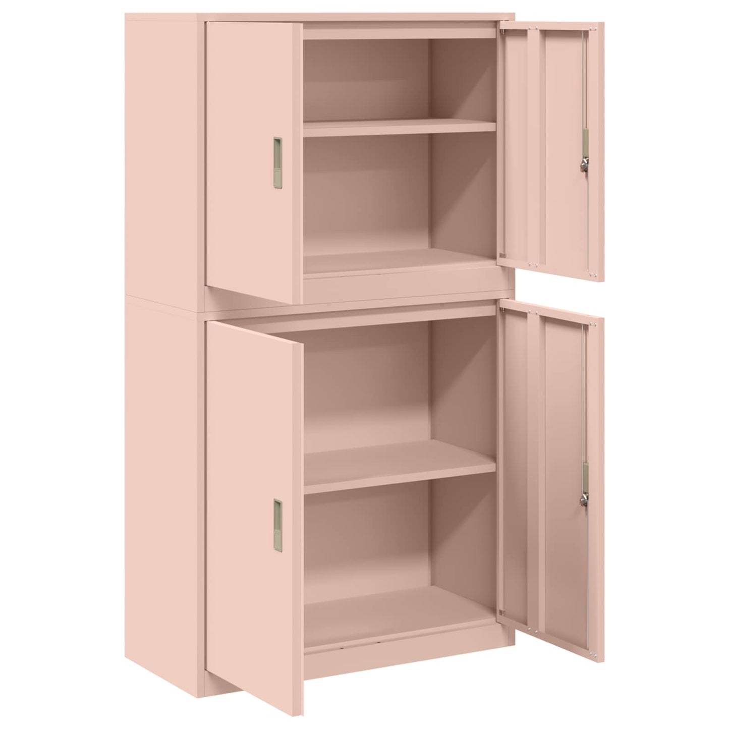 Storage Cabinet 2 pcs Pink 90 x 40 x 160 cm Steel Lockable