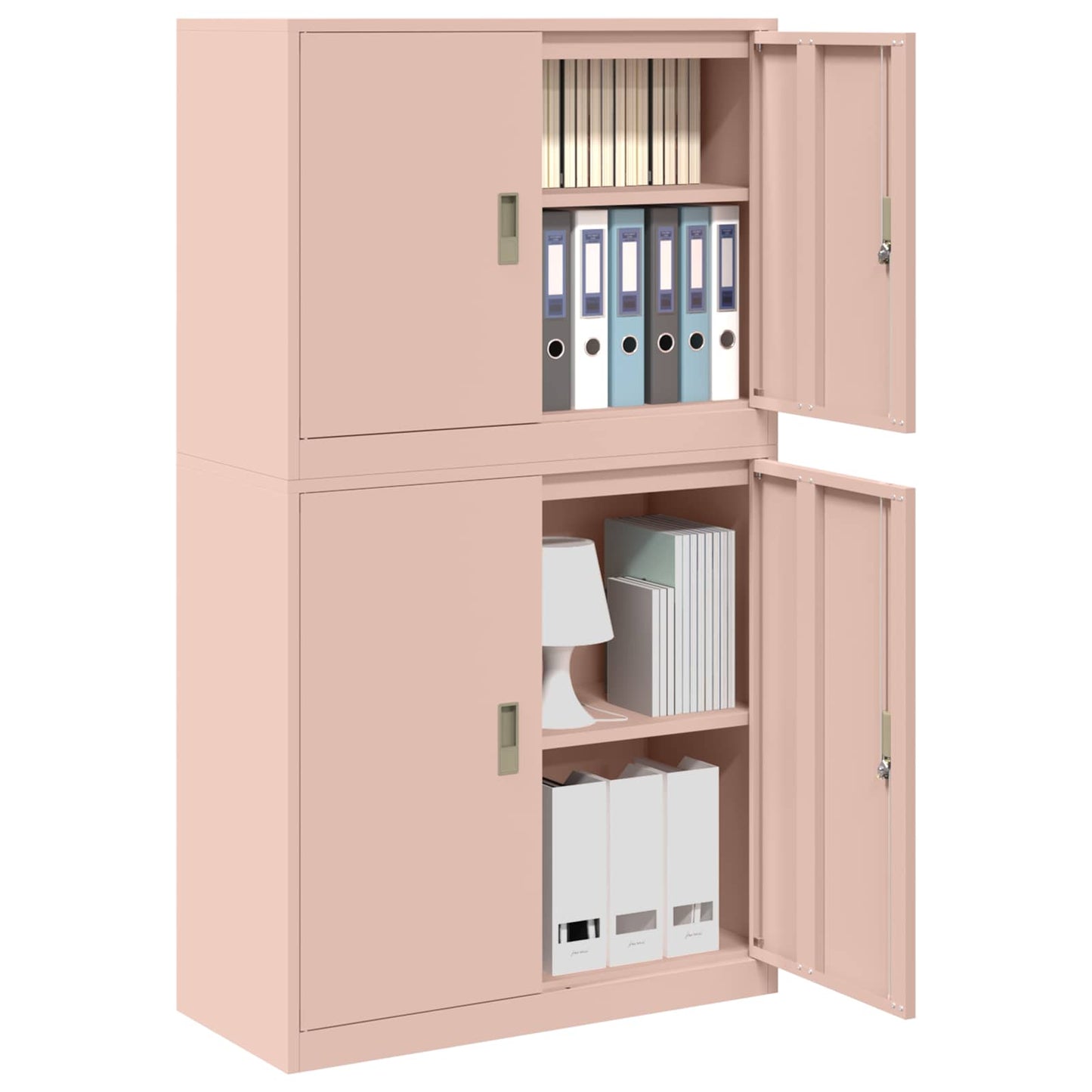 Storage Cabinet 2 pcs Pink 90 x 40 x 160 cm Steel Lockable