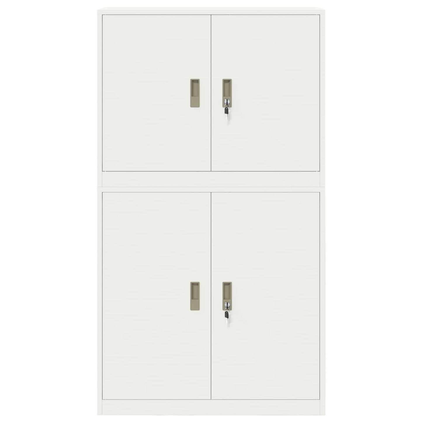 Storage Cabinet 2 pcs White 90 x 40 x 160 cm Steel Lockable