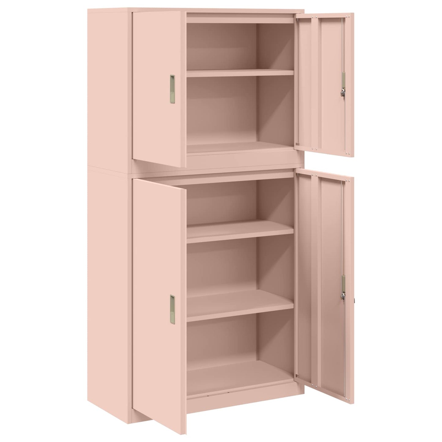 Storage Cabinet 2 pcs Pink 90 x 40 x 175 cm Steel Lockable
