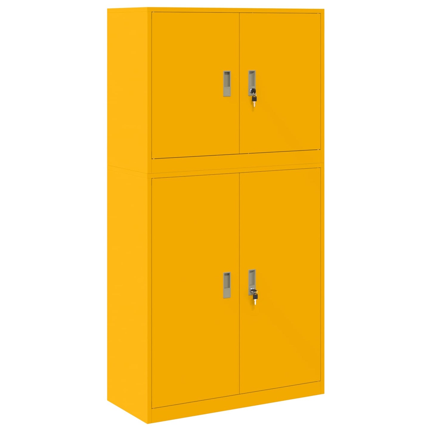 Storage Cabinet 2 pcs Mustard Yellow 90 x 40 x 175 cm Steel