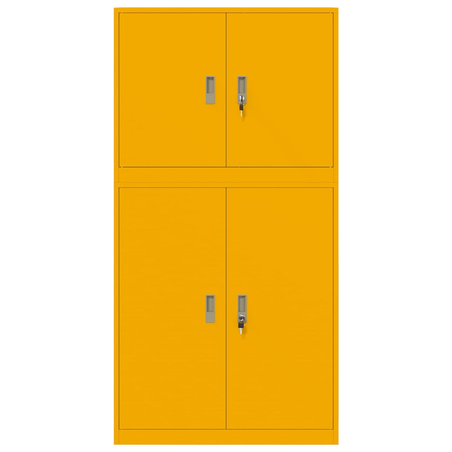 Storage Cabinet 2 pcs Mustard Yellow 90 x 40 x 175 cm Steel