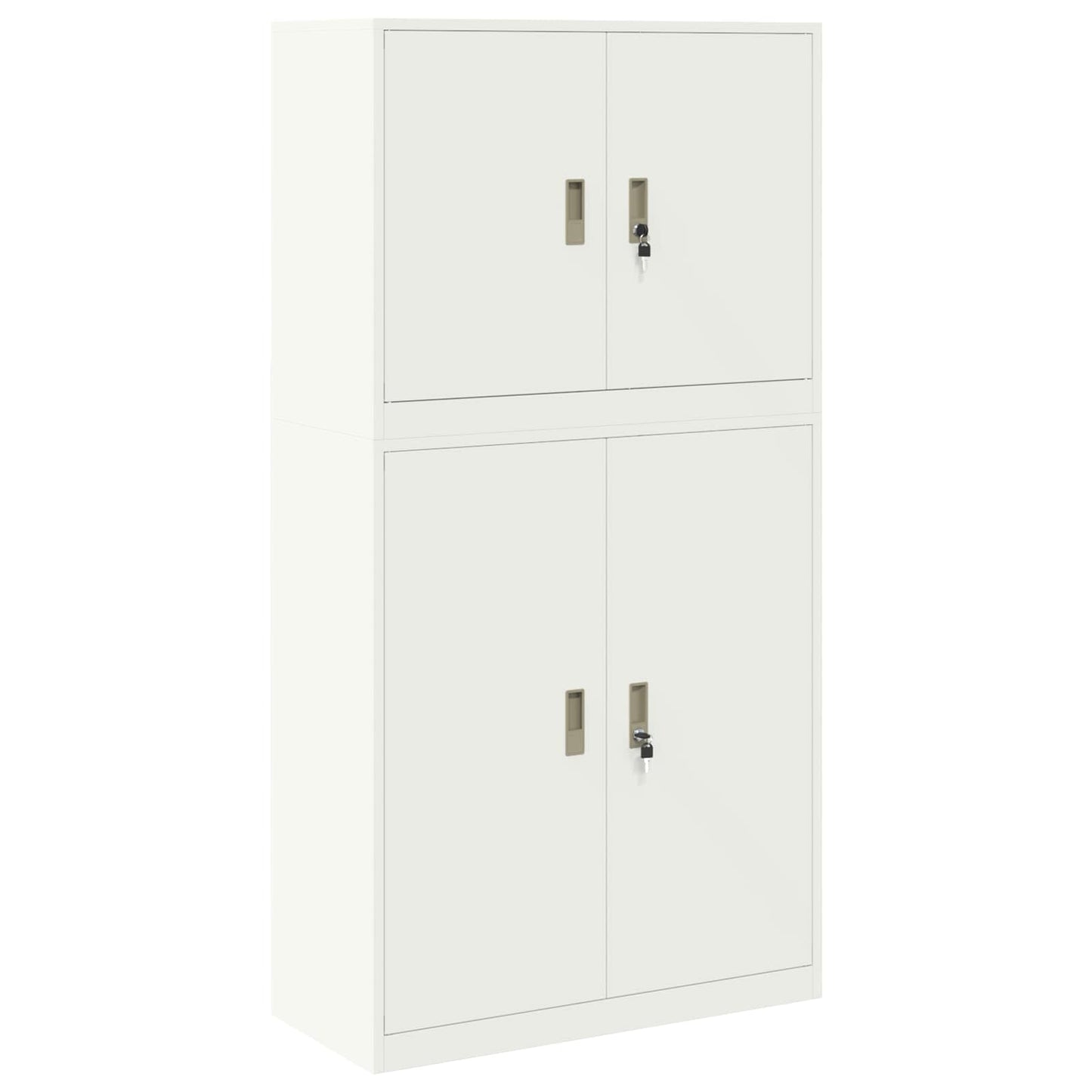 Storage Cabinet 2 pcs White 90 x 40 x 175 cm Steel Lockable
