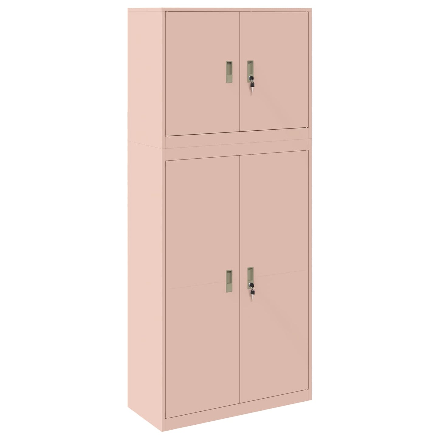 Storage Cabinet 2 pcs Pink 90 x 40 x 210 cm Steel Lockable