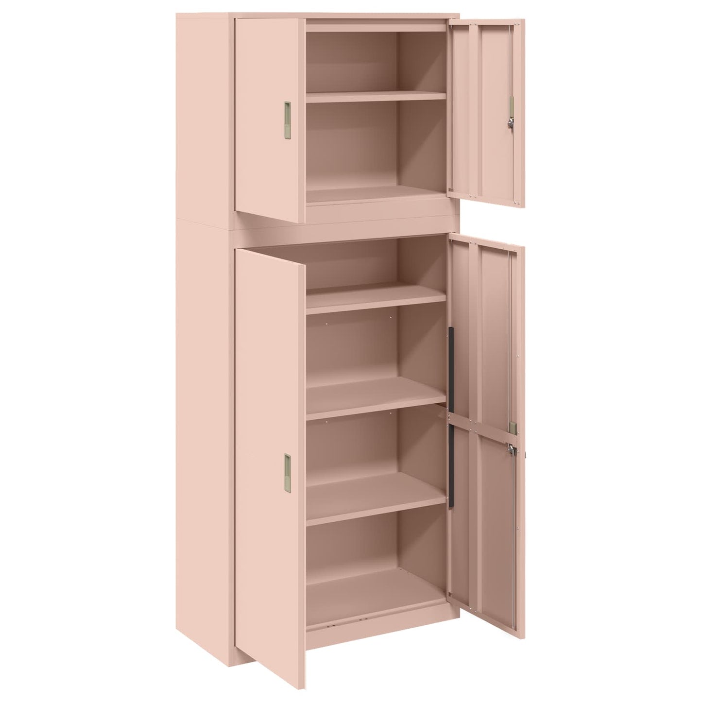Storage Cabinet 2 pcs Pink 90 x 40 x 210 cm Steel Lockable