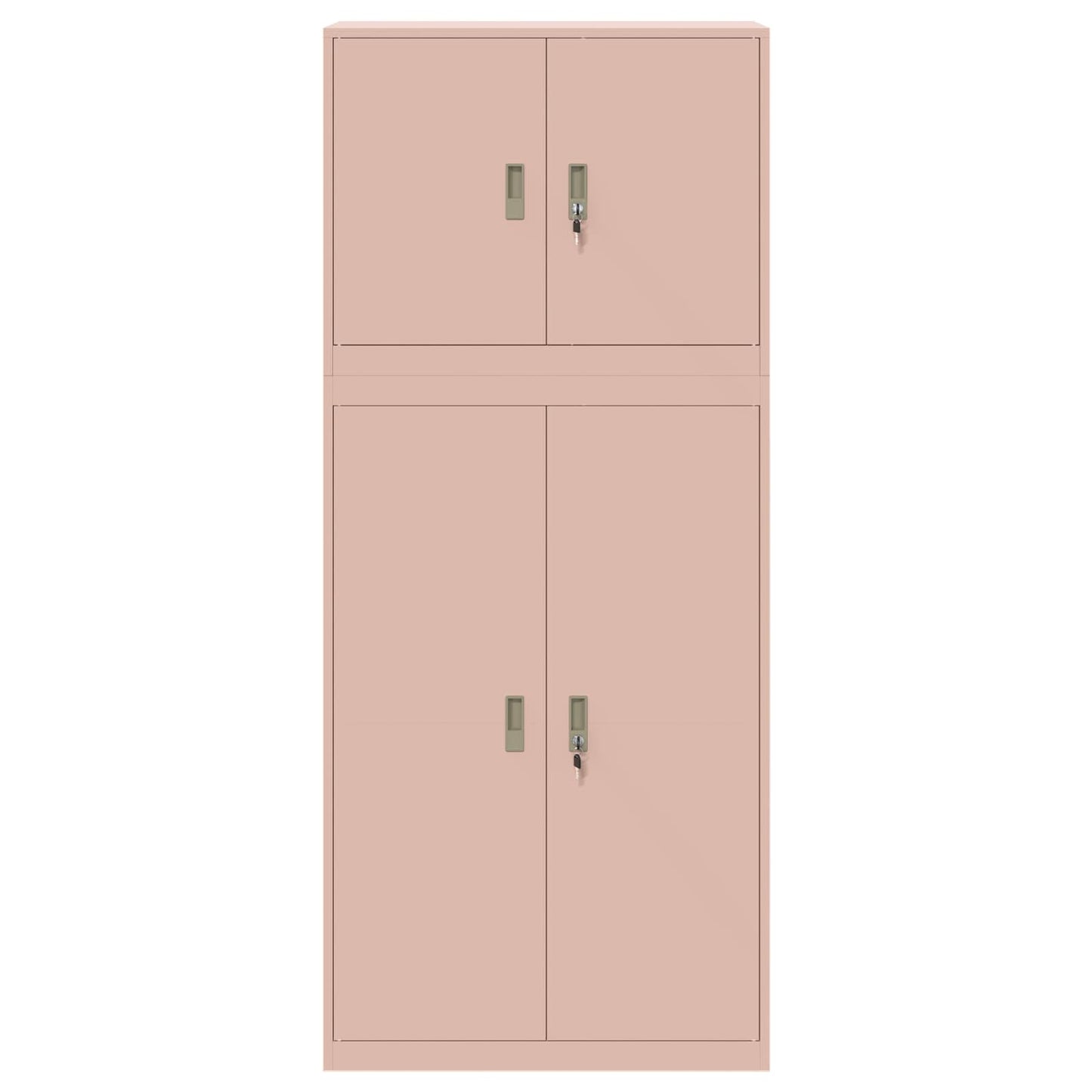 Storage Cabinet 2 pcs Pink 90 x 40 x 210 cm Steel Lockable