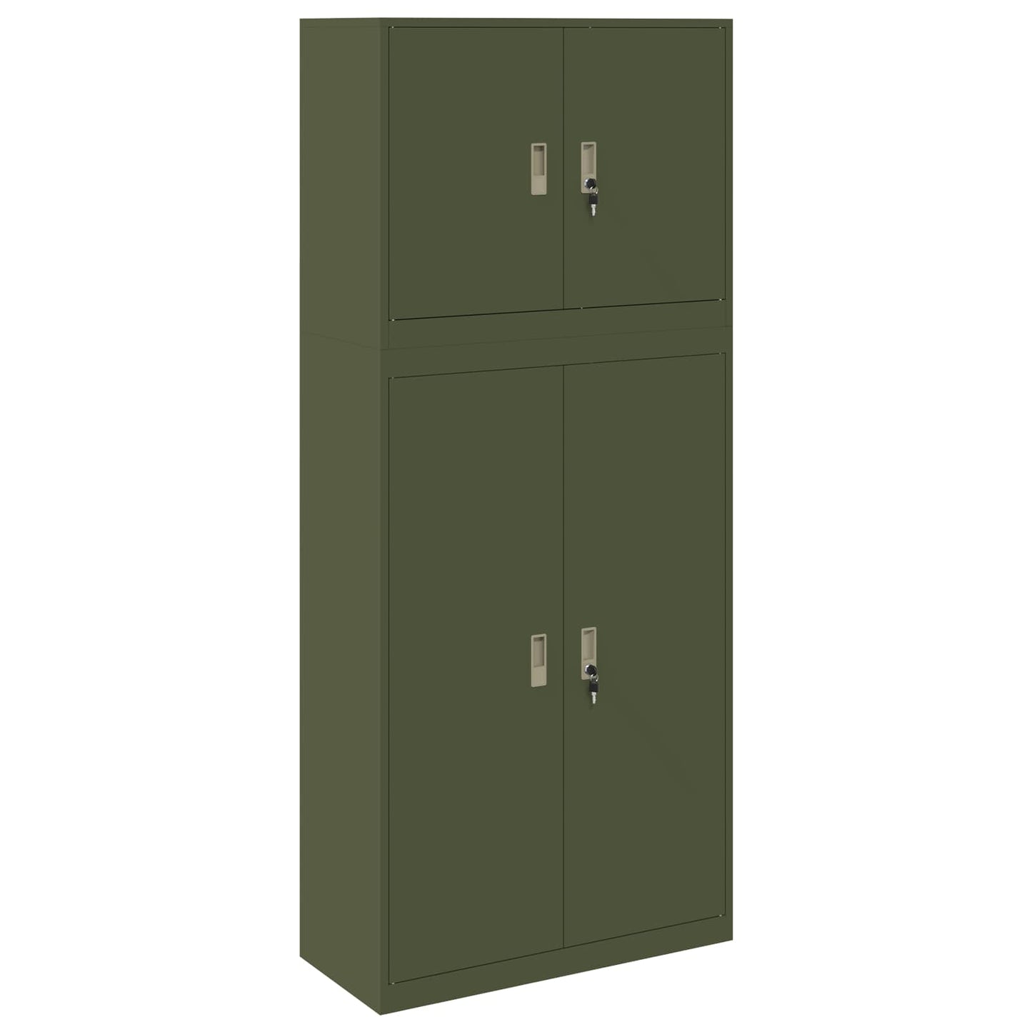 Storage Cabinet 2 pcs Olive Green 90 x 40 x 210 cm Steel