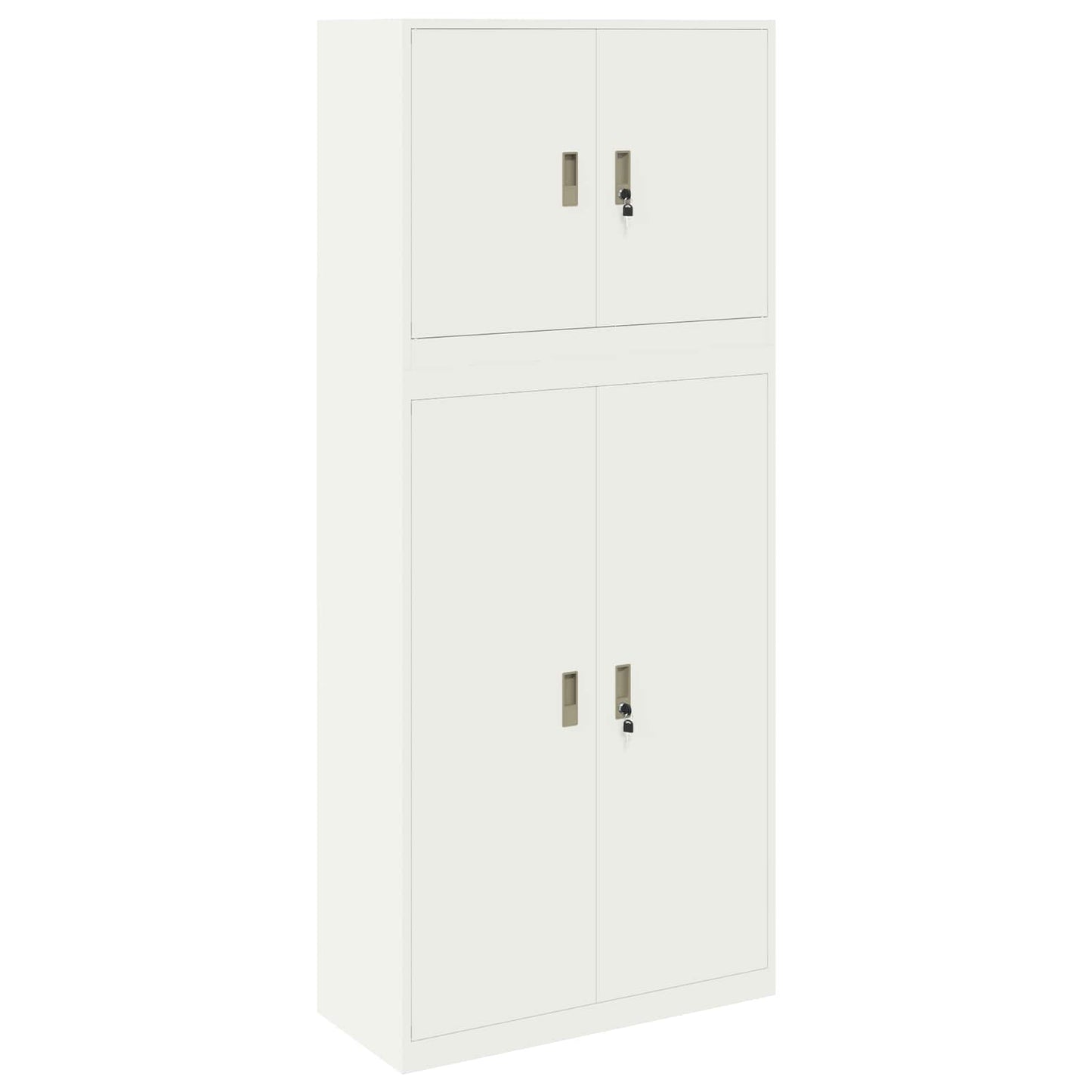 Storage Cabinet 2 pcs White 90 x 40 x 210 cm Steel Lockable