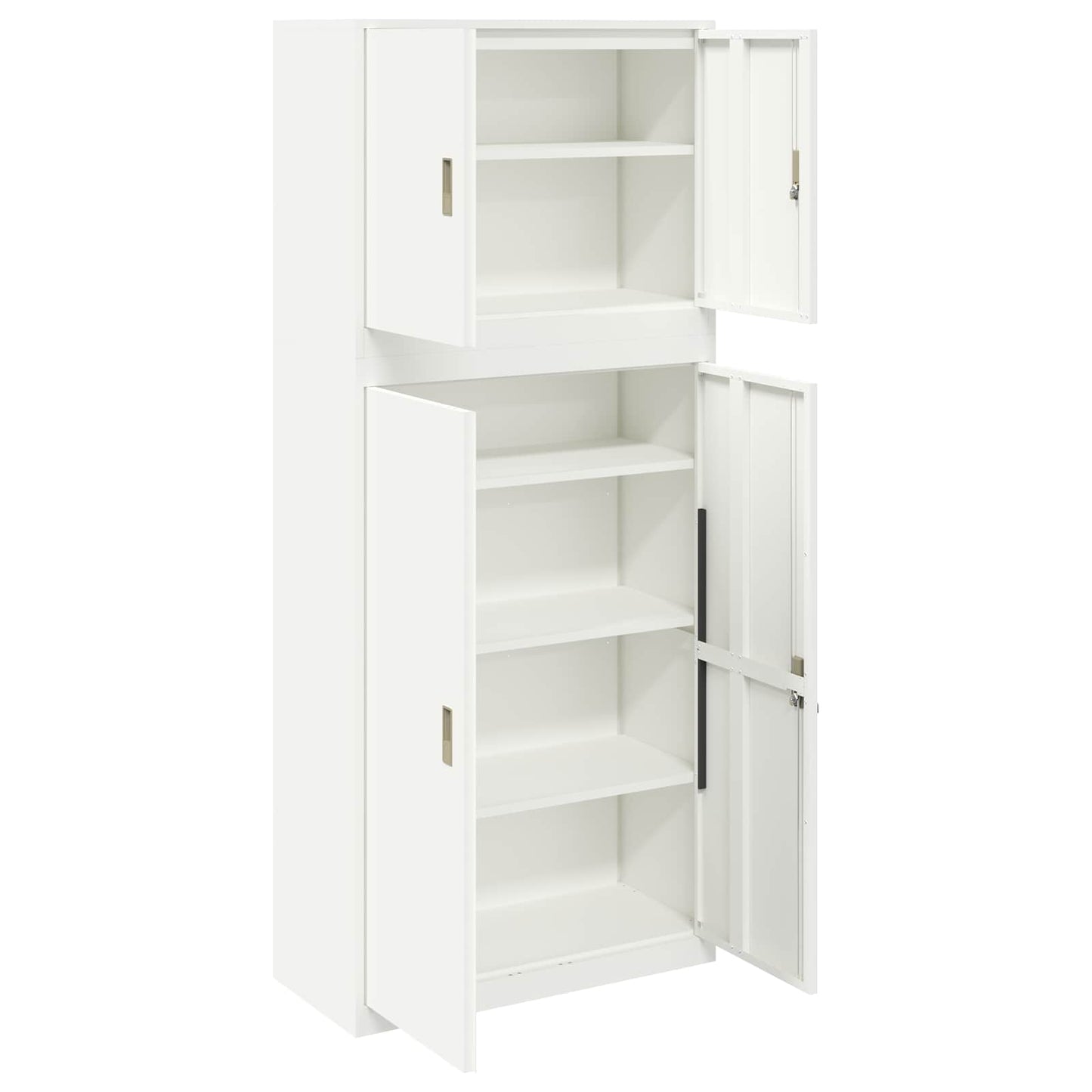 Storage Cabinet 2 pcs White 90 x 40 x 210 cm Steel Lockable