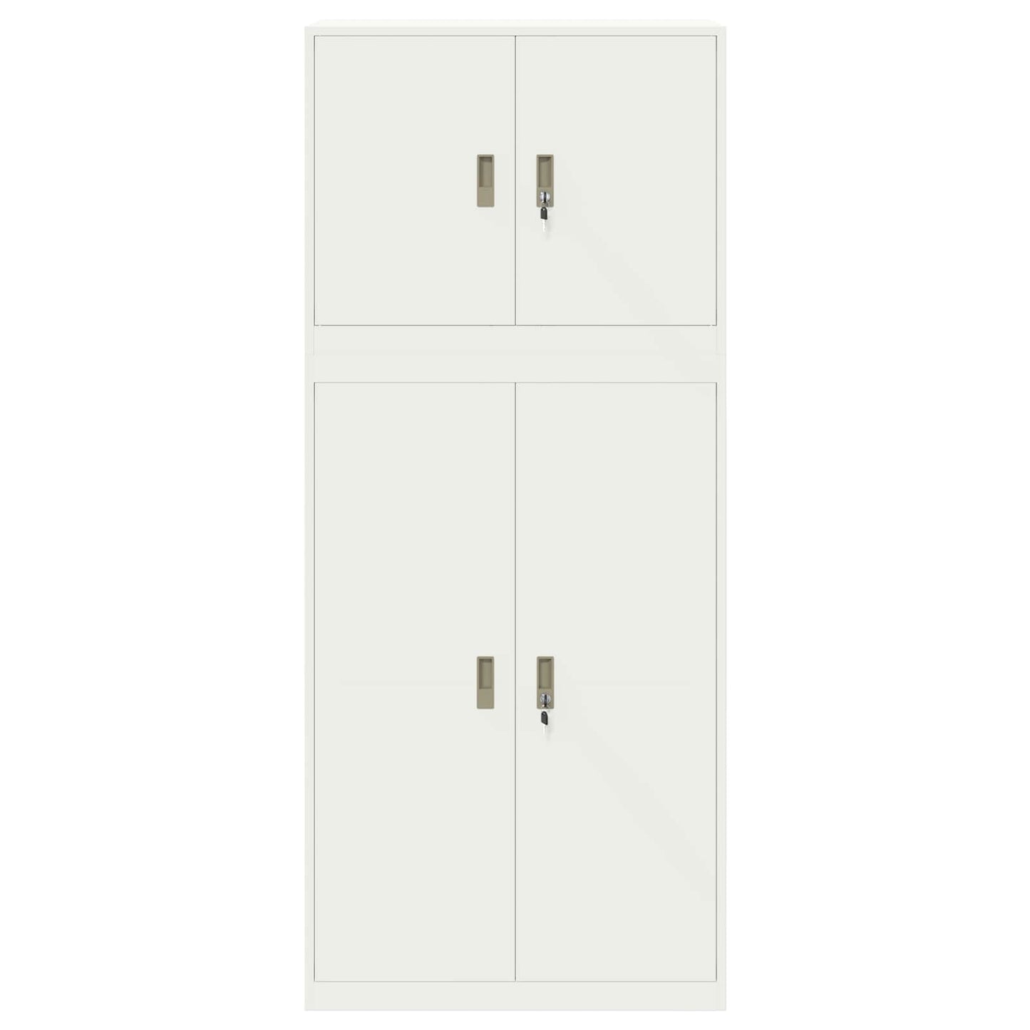 Storage Cabinet 2 pcs White 90 x 40 x 210 cm Steel Lockable