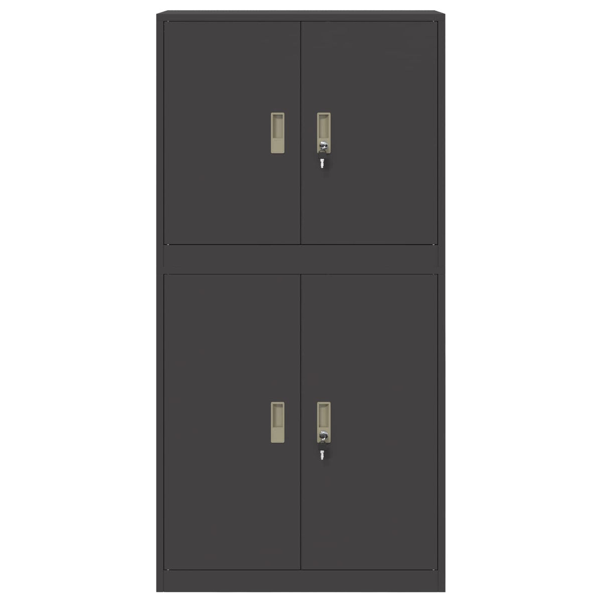 Storage Cabinet 2 pcs Black 80 x 40 x 160 cm Steel Lockable