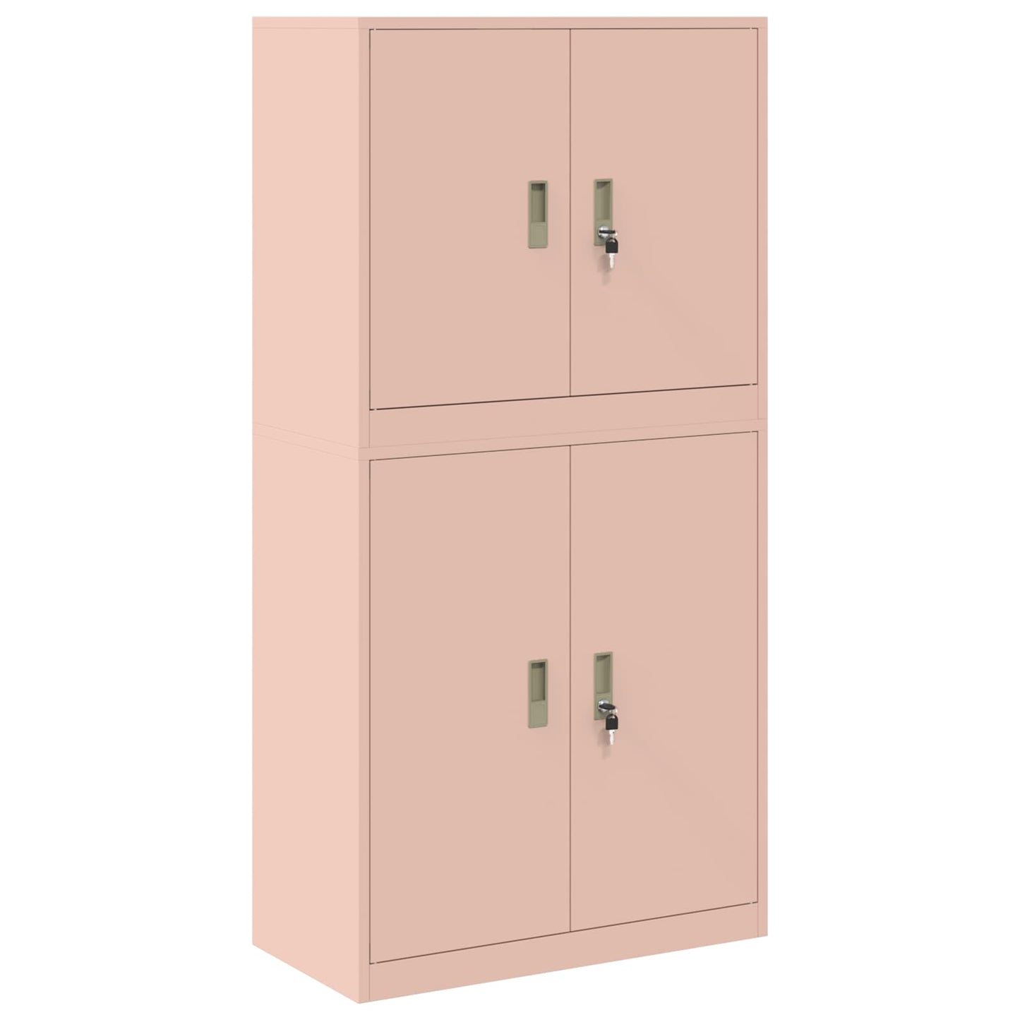 Storage Cabinet 2 pcs Pink 80 x 40 x 160 cm Steel Lockable