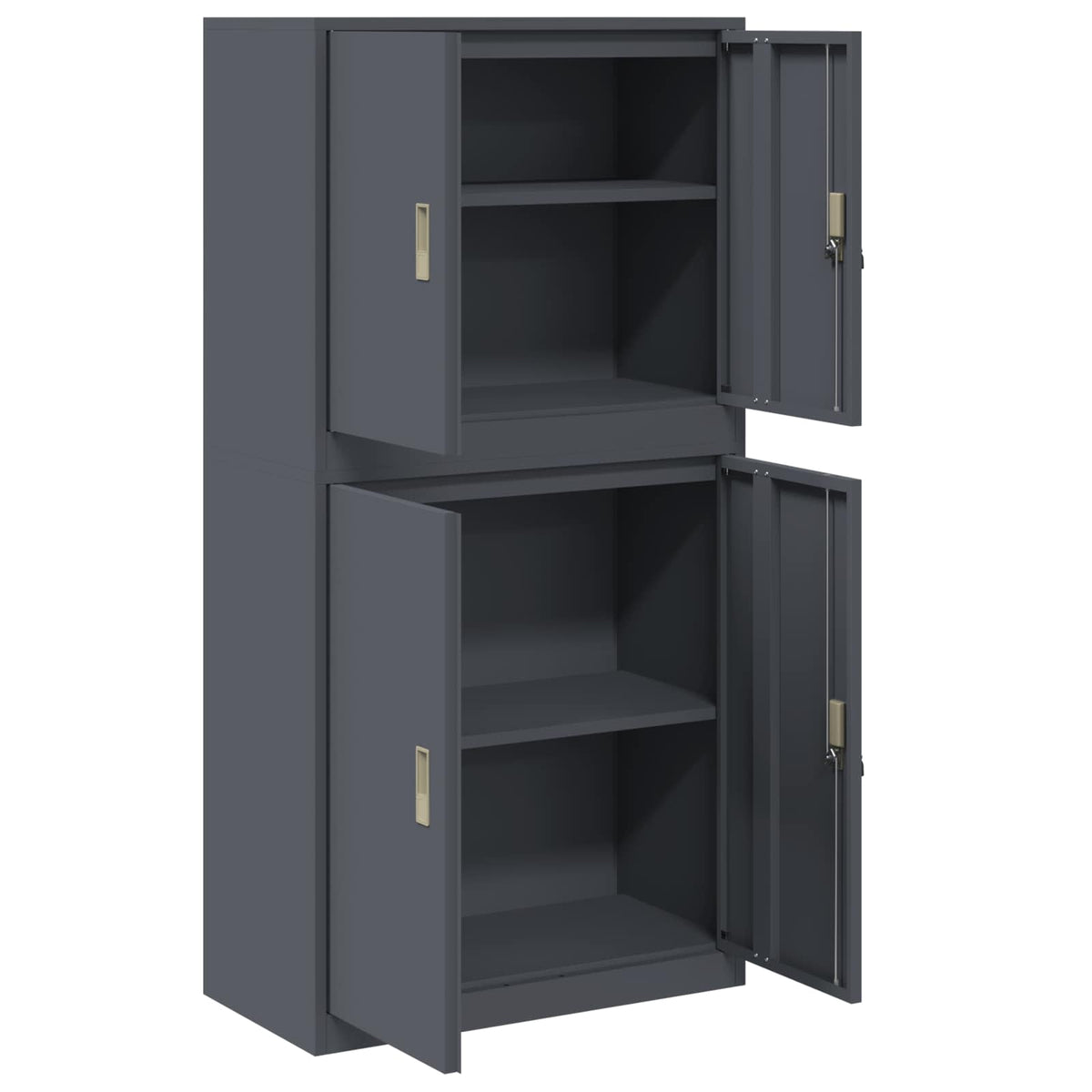 Storage Cabinet 2 pcs Anthracite 80 x 40 x 160 cm Steel