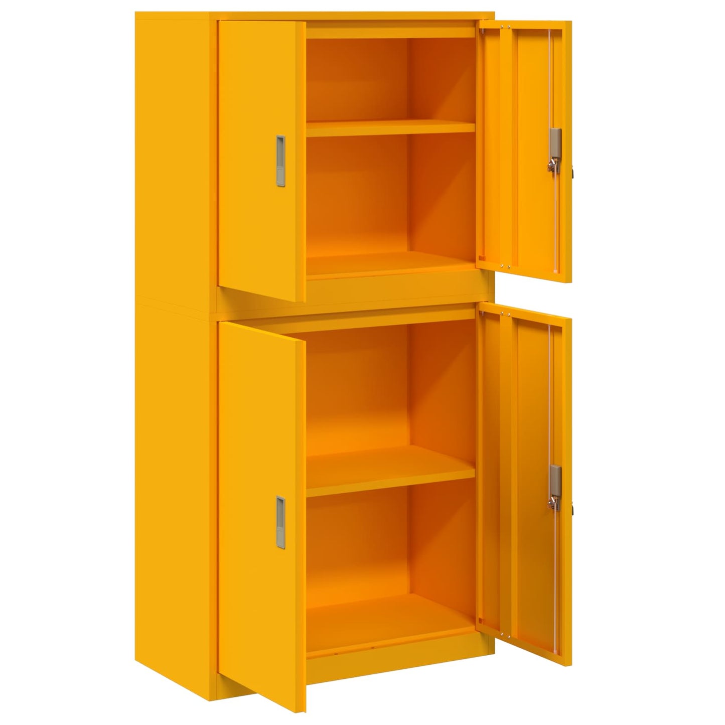 Storage Cabinet 2 pcs Mustard Yellow 80 x 40 x 160 cm Steel