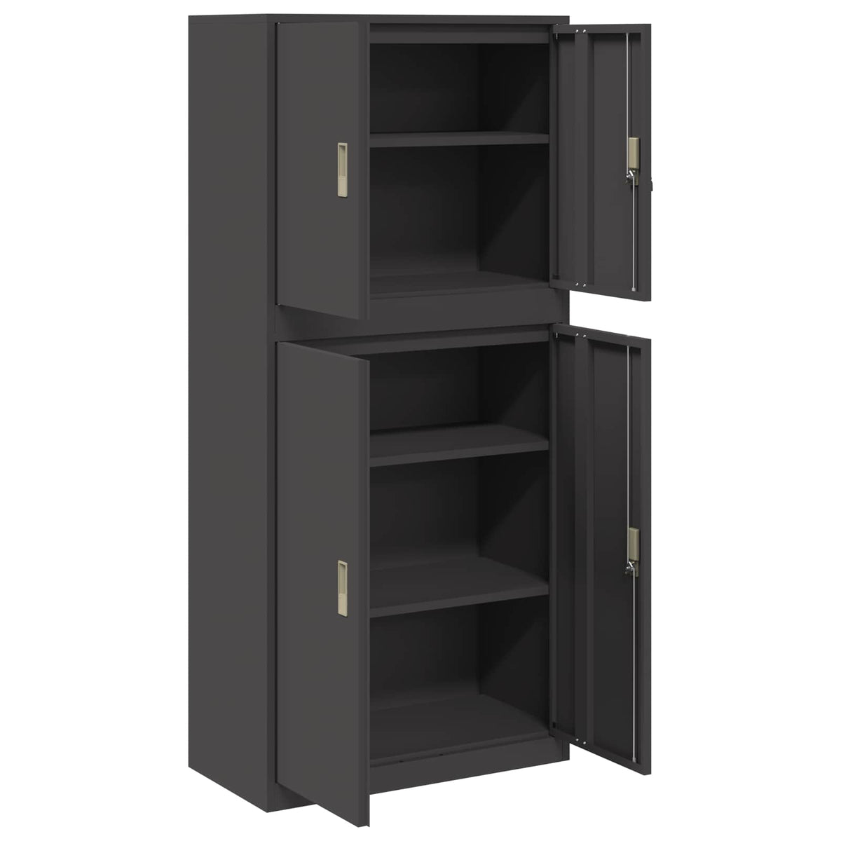 Storage Cabinet 2 pcs Black 80 x 40 x 175 cm Steel Lockable