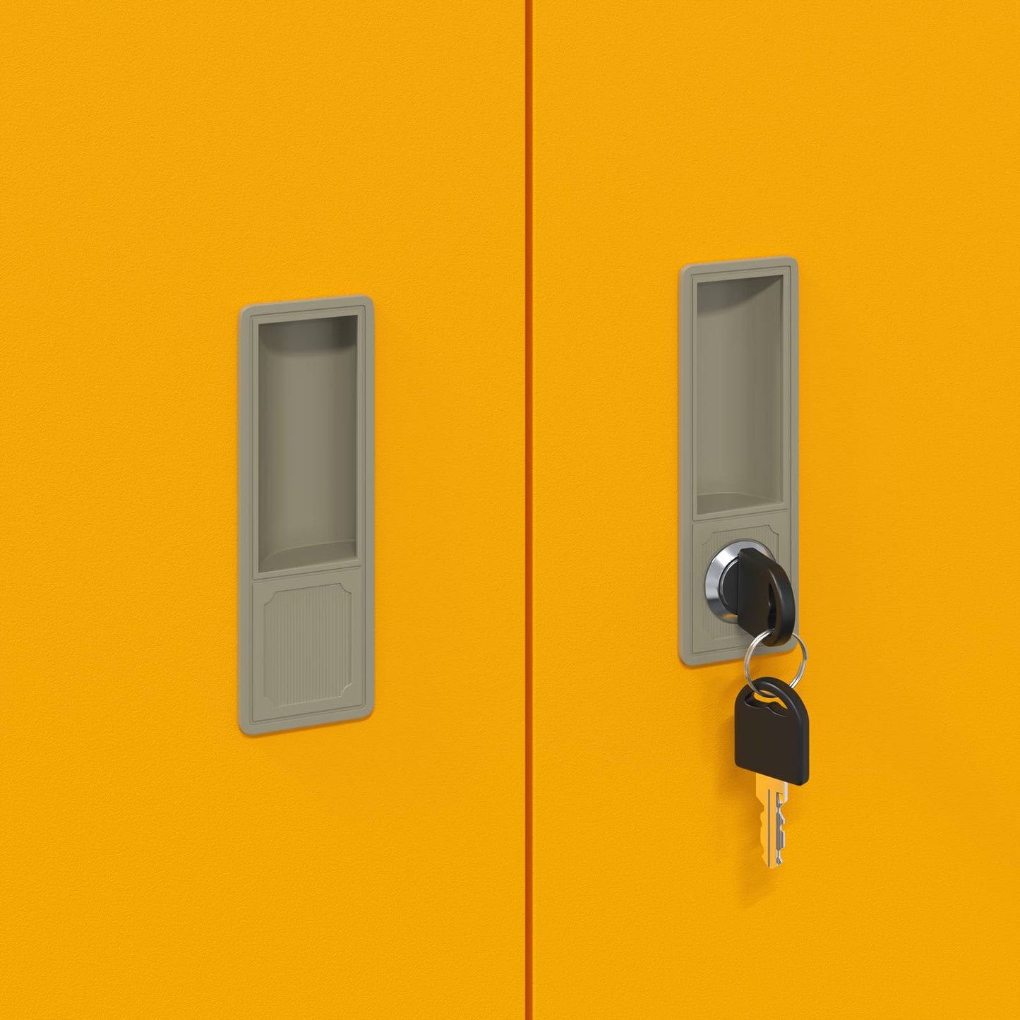Storage Cabinet 2 pcs Mustard Yellow 80 x 40 x 175 cm Steel
