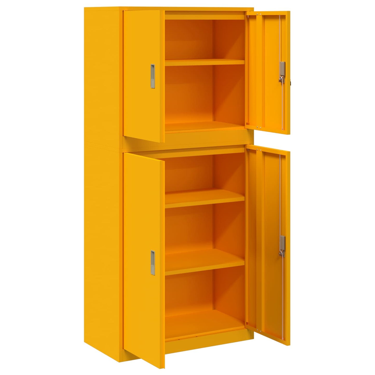 Storage Cabinet 2 pcs Mustard Yellow 80 x 40 x 175 cm Steel