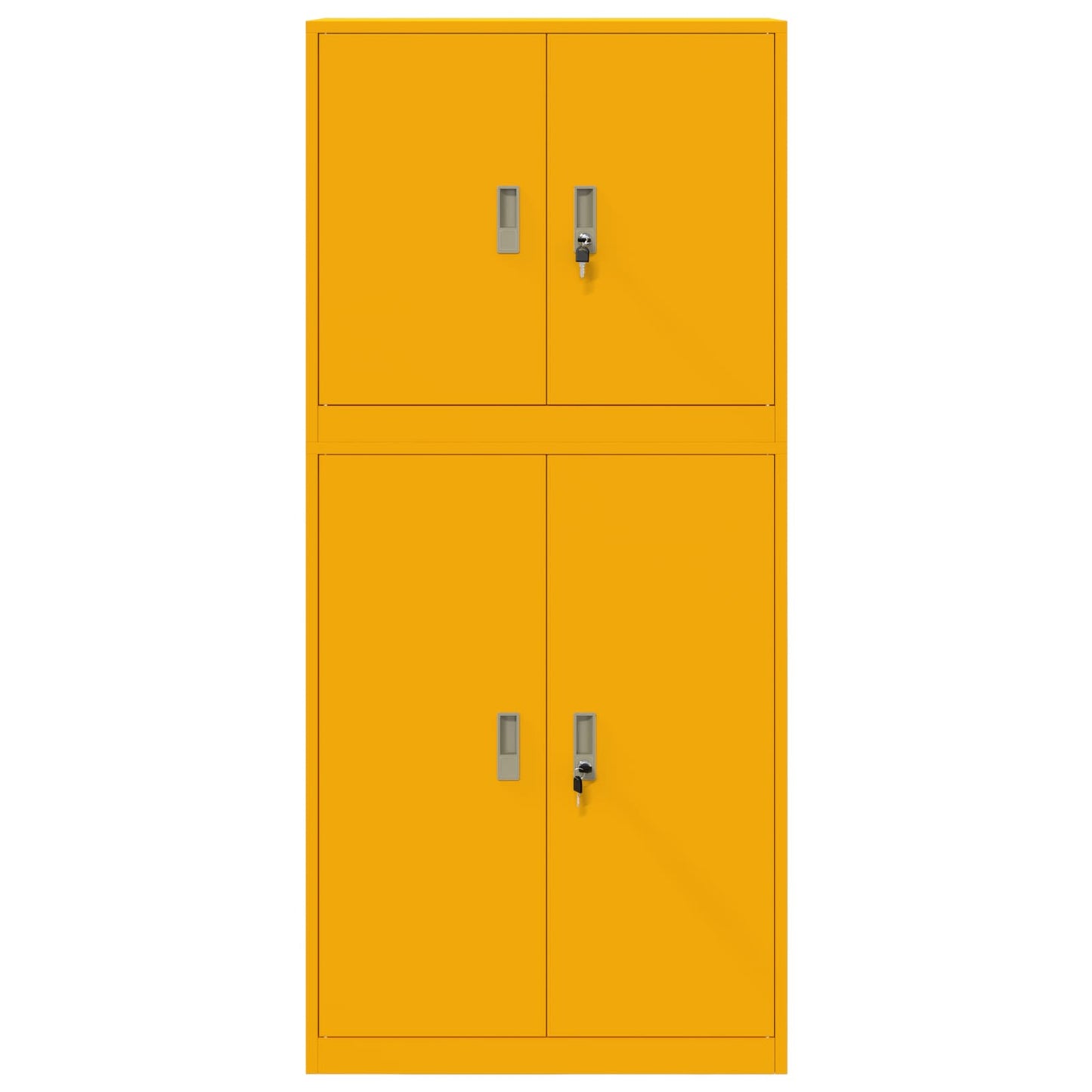 Storage Cabinet 2 pcs Mustard Yellow 80 x 40 x 175 cm Steel