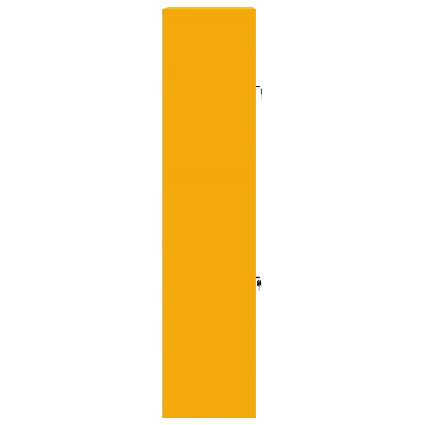 Storage Cabinet 2 pcs Mustard Yellow 80 x 40 x 175 cm Steel