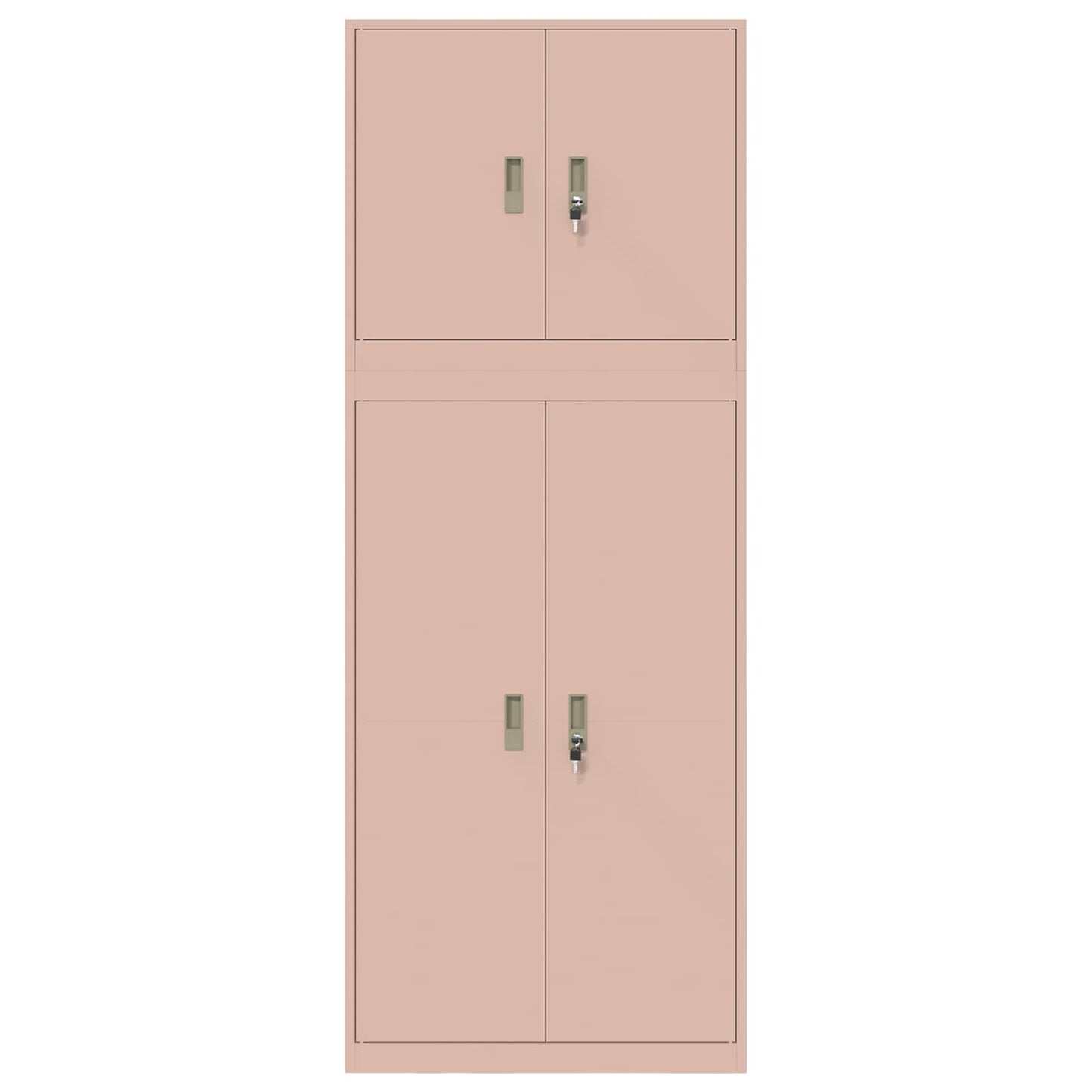 Storage Cabinet 2 pcs Pink 80 x 40 x 210 cm Steel Lockable