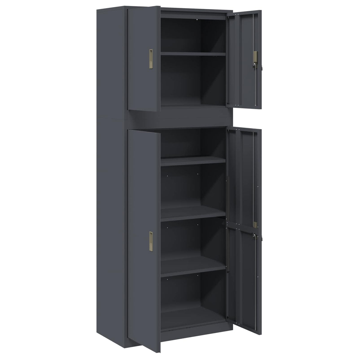 Storage Cabinet 2 pcs Anthracite 80 x 40 x 210 cm Steel
