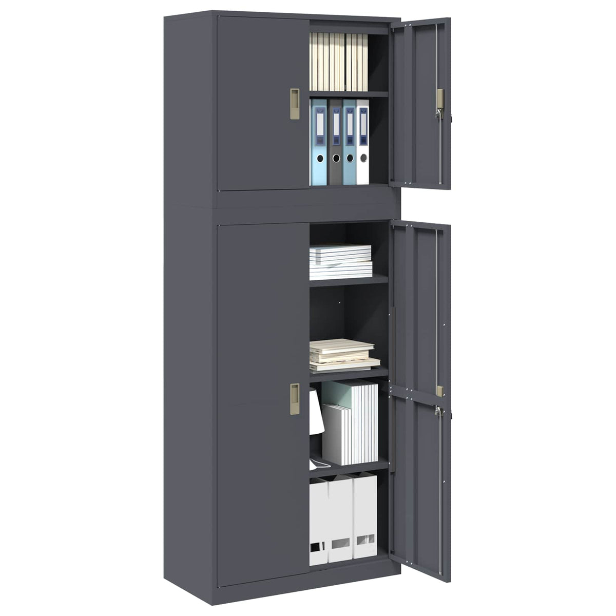 Storage Cabinet 2 pcs Anthracite 80 x 40 x 210 cm Steel