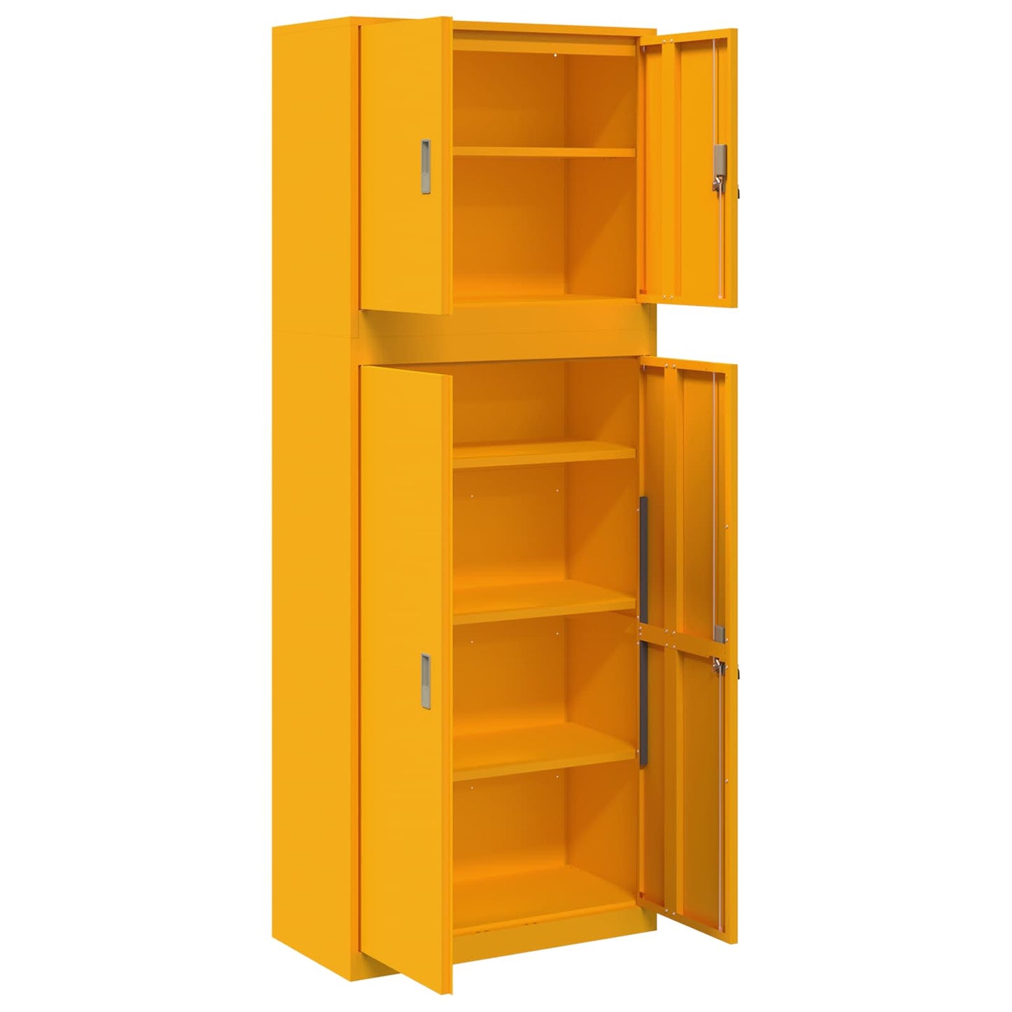 Storage Cabinet 2 pcs Mustard Yellow 80 x 40 x 210 cm Steel